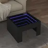 Image de vidaXL Table basse avec LED infini noir 50x50x30 cm