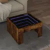 Image de vidaXL Table basse avec LED infini chêne fumé 50x50x30 cm