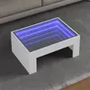 Image de vidaXL Table basse avec LED infini blanc 70x50x30 cm