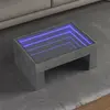 Image de vidaXL Table basse avec LED infini gris béton 70x50x30 cm