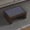 Image de vidaXL Table basse avec LED infini chêne marron 70x50x30 cm