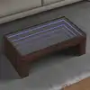Image de vidaXL Table basse avec LED infini chêne marron 90x50x30 cm