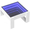 Image de vidaXL Table basse avec LED infini blanc 50x53x30 cm