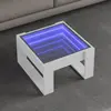 Image de vidaXL Table basse avec LED infini blanc 50x53x30 cm