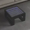 Image de vidaXL Table basse avec LED infini noir 50x53x30 cm