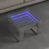 Image de vidaXL Table basse avec LED infini gris béton 50x53x30 cm