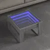 Image de vidaXL Table basse avec LED infini sonoma gris 50x53x30 cm