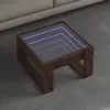 Image de vidaXL Table basse avec LED infini chêne marron 50x53x30 cm