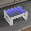 Image de vidaXL Table basse avec LED infini blanc 70x53x30 cm