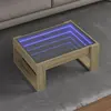 Image de vidaXL Table basse avec LED infini chêne sonoma 70x53x30 cm