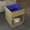 Image de vidaXL Table basse avec LED infini chêne sonoma 40x40x50 cm