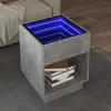Image de vidaXL Table basse avec LED infini gris béton 40x40x50 cm