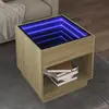 Image de vidaXL Table basse avec LED infini chêne sonoma 50x50x50 cm