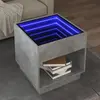 Image de vidaXL Table basse avec LED infini gris béton 50x50x50 cm