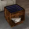 Image de vidaXL Table basse avec LED Infinity chêne fumé 50x50x50 cm