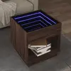 Image de vidaXL Table basse avec LED infini chêne marron 50x50x50 cm