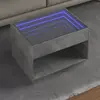 Image de vidaXL Table basse avec LED infini gris béton 70x50x50 cm