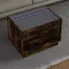 Image de vidaXL Table basse avec LED infini chêne fumé 70x50x50 cm