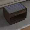 Image de vidaXL Table basse avec LED infini chêne marron 70x50x50 cm