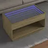 Image de vidaXL Table basse avec LED infini chêne sonoma 90x50x50 cm