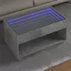 Image de vidaXL Table basse avec LED infini gris béton 90x50x50 cm