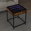 Image de vidaXL Table basse avec LED Infinity chêne fumé 40x40x51 cm