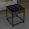 Image de vidaXL Table basse avec LED Infinity chêne marron 40x40x51 cm
