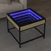 Image de vidaXL Table basse avec LED infini chêne sonoma 50x50x41 cm