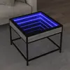 Image de vidaXL Table basse avec LED Infinity sonoma gris 50x50x41 cm
