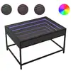 Image de vidaXL Table basse avec LED infini noir 70x50x41 cm