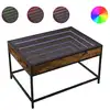 Image de vidaXL Table basse avec LED infini chêne fumé 70x50x41 cm