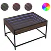Image de vidaXL Table basse avec LED infini chêne marron 70x50x41 cm
