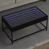 Image de vidaXL Table basse avec LED infini noir 90x50x41 cm