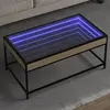 Image de vidaXL Table basse avec LED infini chêne sonoma 90x50x41 cm