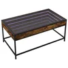 Image de vidaXL Table basse avec LED infini chêne fumé 90x50x41 cm