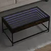 Image de vidaXL Table basse avec LED infini chêne fumé 90x50x41 cm