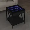 Image de vidaXL Table basse avec LED Infinity noir 40x40x49 cm