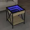 Image de vidaXL Table basse avec LED Infinity chêne sonoma 40x40x49 cm