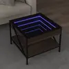 Image de vidaXL Table basse avec LED Infinity chêne marron 50x50x38 cm