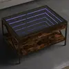 Image de vidaXL Table basse avec LED Infinity chêne fumé 70x50x38 cm