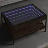 Image de vidaXL Table basse avec LED infini chêne marron 70x50x38 cm