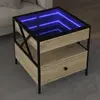 Image de vidaXL Table basse avec LED Infinity chêne sonoma 50x50x51 cm