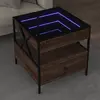Image de vidaXL Table basse avec LED Infinity chêne marron 50x50x51 cm