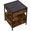Image de vidaXL Table basse avec LED Infinity chêne fumé 40x40x51 cm