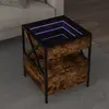 Image de vidaXL Table basse avec LED Infinity chêne fumé 40x40x51 cm