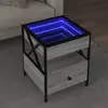 Image de vidaXL Table basse avec LED Infinity sonoma gris 40x40x51 cm