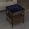 Image de vidaXL Table basse avec LED Infinity chêne marron 40x40x51 cm