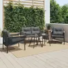 Image de vidaXL Ensemble de meubles de balcon avec coussins 5 pcs noir acier