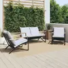 Image de vidaXL Ensemble de meubles de balcon avec coussins 3 pcs noir acier