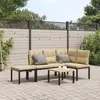 Image de vidaXL Ensemble de banc de jardin avec coussins 4 pcs noir